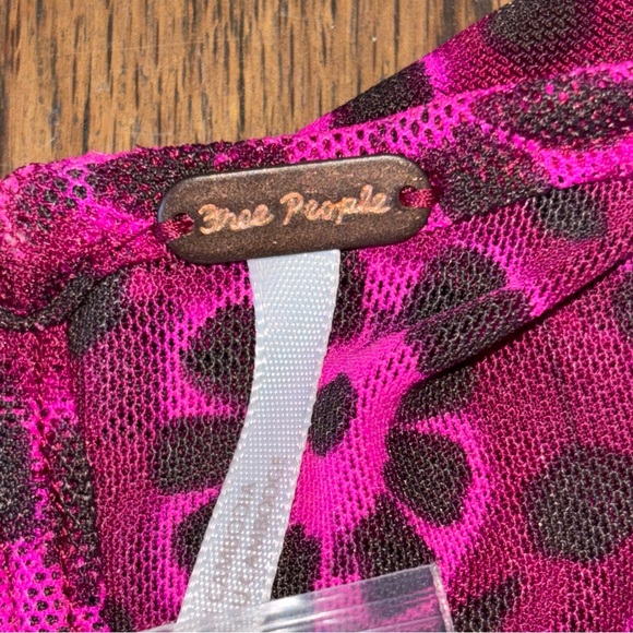 Free People Briella Midi Dress Fuchsia Combo Size L - Picture 6 of 14